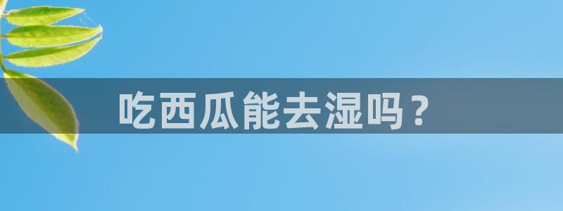 51吃瓜备用线路：吃西瓜能去湿吗？