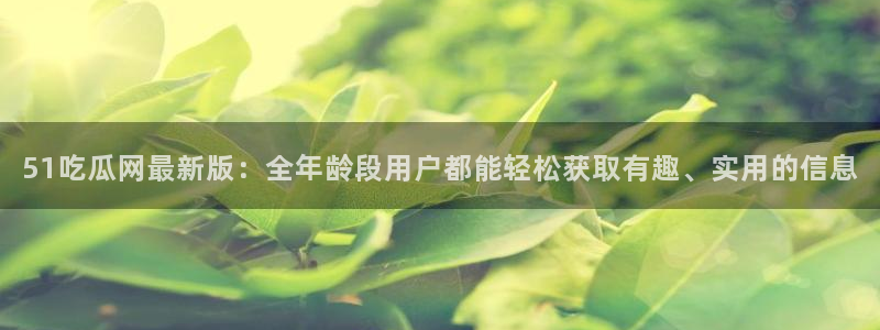 911今日必吃大瓜：51吃瓜网最新版：全年龄段用户都能轻松获取有趣、实用的信息